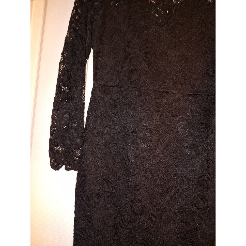 Ambiance Lace Cocktail Dress Body Contouring Long Sleeve Stretch Womens Medium - Picture 9 of 12
